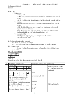 Giáo án Hình học 12 nâng cao năm học 2008- 2009 Hàm số mũ và hàm số lôgarit