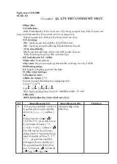Giáo án Hình học 12 nâng cao năm học 2008- 2009 Lũy thừa với số mũ thực