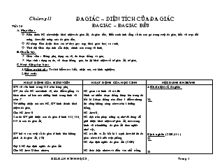 Giáo án Hình học 8 Chương II Đa giác – diện tích của đa giác