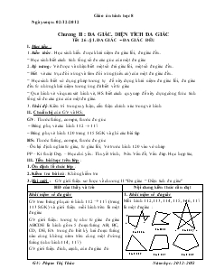 Giáo án Hình học 8 Chương II Đa giác, diện tích đa giác