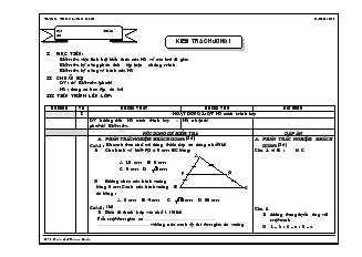 Giáo án Hình học 8 Kiểm tra chương I