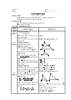 Giáo án Hình học 8 Luyện tập