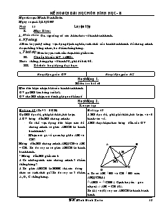 Giáo án Hình học 8 năm học 2007- 2008 Tiết 13 Luyện tập