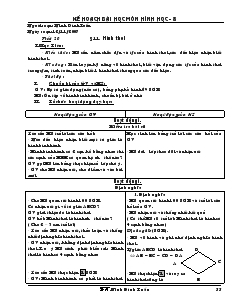 Giáo án Hình học 8 năm học 2007- 2008 Tiết 20 Hình thoi