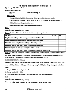 Giáo án Hình học 8 năm học 2007- 2008 Tiết 25 Kiểm tra chương I