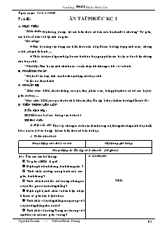 Giáo án Hình học 8 năm học 2007- 2008 Tiết 31 Ôn tập học kì I