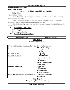 Giáo án Hình học 8 năm học 2007- 2008 Tiết 6 Đường trung bình của hình thang