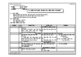 Giáo án Hình học 8 năm học 2007- 2008 Tiết 60 Diện tích xung quanh của hình lăng trụ đứng