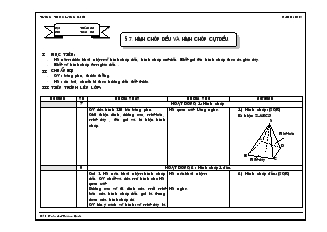 Giáo án Hình học 8 năm học 2007- 2008 Tiết 63 Hình chóp đều và hình chóp cụt đều