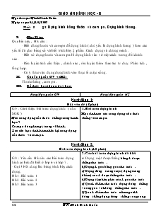 Giáo án Hình học 8 năm học 2007- 2008 Tiết 8 Dựng hình bằng thước và com pa, dựng hình thang