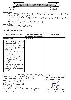 Giáo án Hình học 8 năm học 2008- 2009 Tiết 1 Bài 1 Hình hộp chữ nhật (tiếp)