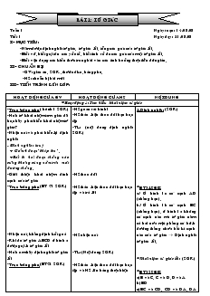 Giáo án Hình học 8 năm học 2008- 2009 Tiết 1 Bài 1 Tứ Giác