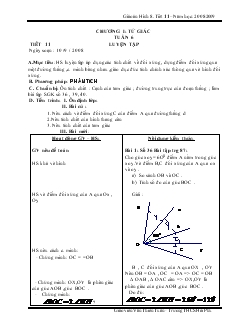 Giáo án Hình học 8 năm học 2008- 2009 Tiêt 11 Luyện Tập