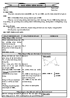 Giáo án Hình học 8 năm học 2008- 2009 Tiết 12 Hình bình hành