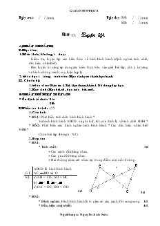 Giáo án Hình học 8 năm học 2008- 2009 Tiết 13: Luyện tập