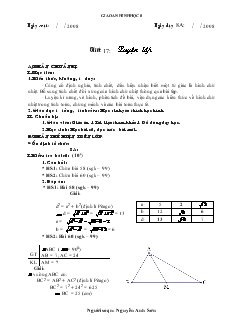 Giáo án Hình học 8 năm học 2008- 2009 Tiết 17: Luyện tập