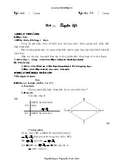 Giáo án Hình học 8 năm học 2008- 2009 Tiết 21: Luyện tập