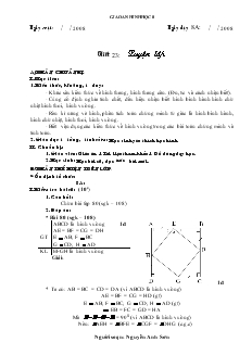 Giáo án Hình học 8 năm học 2008- 2009 Tiết 23: Luyện tập