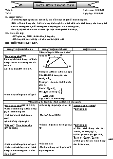 Giáo án Hình học 8 năm học 2008- 2009 Tiết 3 Bài 3 Hình Thang Cân