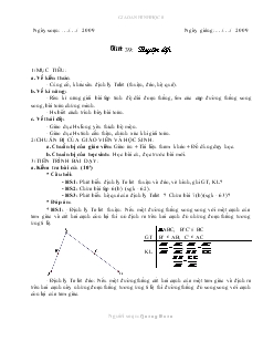 Giáo án Hình học 8 năm học 2008- 2009 Tiết 39: Luyện tập