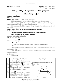 Giáo án Hình học 8 năm học 2008- 2009 Tiết 6 Đường trung bình của tam giác, của hình thang (tiếp)