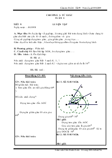 Giáo án Hình học 8 năm học 2008- 2009 Tiết 9 Luyện Tập
