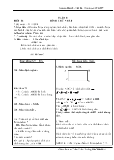 Giáo án Hình học 8 năm học 2008- 2009 Tuần 8 Tiết 16 Hình chữ nhật