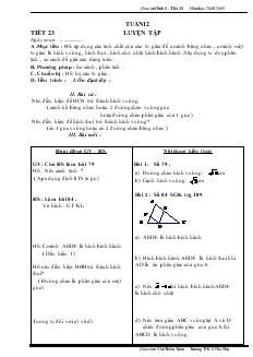 Giáo án Hình học 8 năm học 2008- 2009 Tuần12 Tiết 23 Luyện Tập