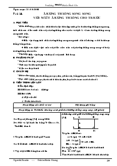 Giáo án Hình học 8 năm học 2009- 2010 Đường thẳng song song với một đường thẳng cho trước