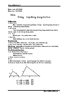 Giáo án Hình học 8 năm học 2009 – 2010 Tiết 45 Trường hợp đồng dạng thứ hai