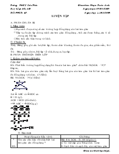 Giáo án Hình học 8 năm học 2009- 2010 Tiết 47 Luyện tập