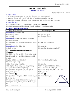 Giáo án Hình học 8 Năm học 2010 - 2011