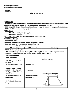 Giáo án Hình học 8 năm học 2011- 2012 Tiết 2 Hình Thang