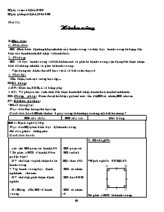 Giáo án Hình học 8 năm học 2011- 2012 Tiết 22 Hình vuông
