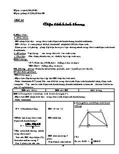 Giáo án Hình học 8 năm học 2011- 2012 Tiết 33 Diện tích hình thang