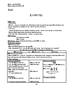 Giáo án Hình học 8 năm học 2011- 2012 Tiết 47 Luyện tập
