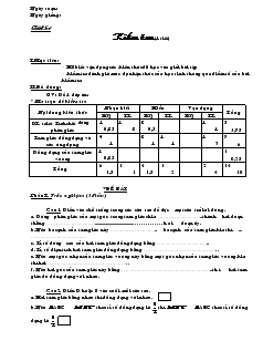 Giáo án Hình học 8 năm học 2011- 2012 Tiết 54 Kiểm tra (1tiết)