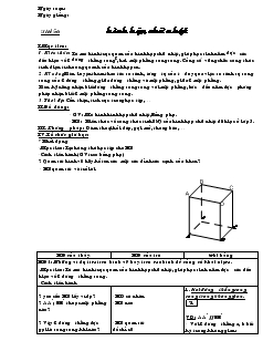 Giáo án Hình học 8 năm học 2011- 2012 Tiết 56 Hình hộp chữ nhật