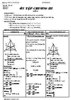 Giáo án Hình học 8 Ôn tập chương III