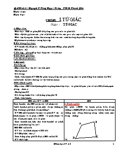 Giáo án Hình học 8 Tiết 1 Tứ giác