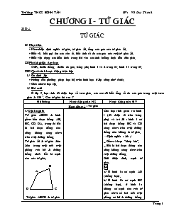 Giáo án Hình học 8 Tiết 1 Tứ Giác