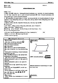 Giáo án Hình học 8 Tiết 12 Hình bình hành