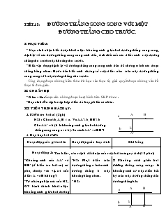 Giáo án Hình học 8 Tiết 18 Đường thẳng song song với một đường thẳng cho trước