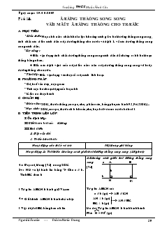 Giáo án Hình học 8 Tiết 18 Đường thẳng song song với một đường thẳng cho trước