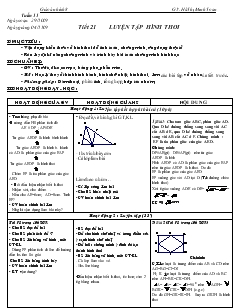Giáo án Hình học 8 Tiết 21 Luyện tập hình thoi