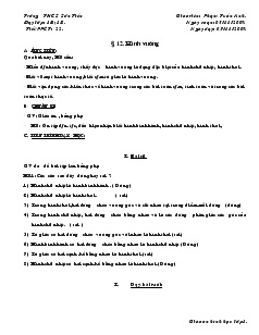 Giáo án Hình học 8 Tiết 22 Hình vuông