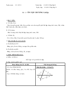 Giáo án Hình học 8 Tiết 23 Ôn tập chương I (tiếp)