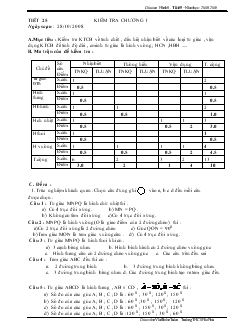 Giáo án Hình học 8 Tiết 25 Kiểm tra chương I