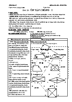 Giáo án Hình học 8 Tiết 25 Ôn tập chương I