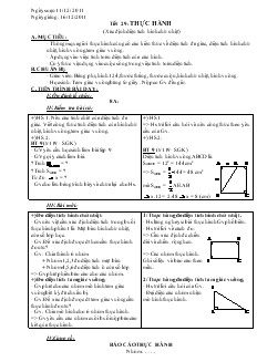 Giáo án Hình học 8 Tiết 29 Thực hành (xác định diện tích hình chữ nhật)